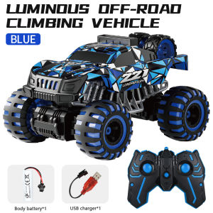 Mainan Mobil Monster Remote Control dengan Lampu LED RC Mobil Besar Anak 24GHZ