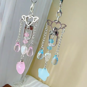 Sturdy Acrylic Beaded Keyring In Star Silhouettes Design Shatter Resistant Decoration For Purses Backpacks Or Devices