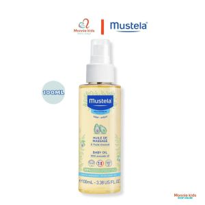 Dầu massage cho bé Mustela 0M+ 100ml dầu dạng xịt cấp ẩm cho làn da mềm mại - Monnie Kids