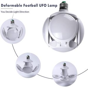 Đèn Led Năng Lượng Mặt Trời 4 Cánh Đuôi E27 Football UFO Lamp 4 Chế Độ Sáng