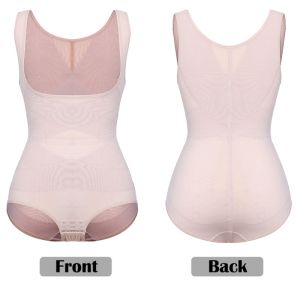 Full Body Shapewear Cross Compression Abs Shaping Body Shaper Women Slimming Bodysuit Push Up Vest Tummy Control Open Crotch
