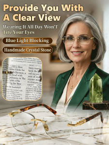 Natural Crystal Reading Glasses Hand Polished Smooth Edges Lightweight Comfortable Fashion Eyewear