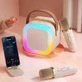 Mini K12 Wireless Bluetooth Karaoke speaker Portable dual microphone Family KTV set. 