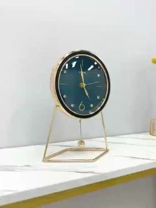 Desk Clock Vintage Desk Alarm Clock Nordic Modern Light Luxury Clock for Living Room Home Desktop Display Small Tabletop Clock Desk Ornament Cabinet Desktop Clocks