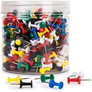 100Pcs Push PinsThumb Tacks for Bulletin BoardStick PinsCork Board Wall Hangings School Stationery Office Pins for Desk Organization