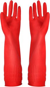 Dishwashing Gloves 1 Pairs for kitchenRubber Cleaning GlovesLong Dish Gloves Reuseable