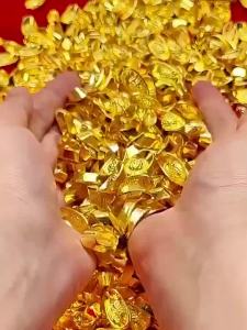 【Ship in 24H】大师已开光24小时发货袖珍元宝摆件金元宝银元宝迷你小金锭聚宝盆米缸百福缸装饰配饰