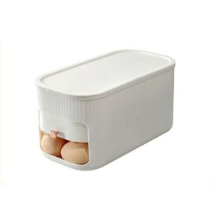 GUHEHARD Plastic Egg Storage Box Large Capacity Food Grade Egg Dispenser Multi-functional Space Saving Roll Off Egg Storage Rack Kitchen