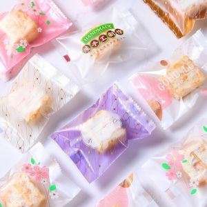 100pcs Food Packaging Bag: White Polka Dots & Transparent DIY Options