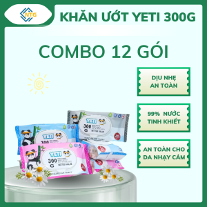 Set 20 gói Khăn giấy ướt YETI 300g màu ngẫu nhiên Khổ 11x16 gói 50 tờKhông mùi KHÔNG CỒN Hàng xuất khẩu Giá siêu tiết kiệm