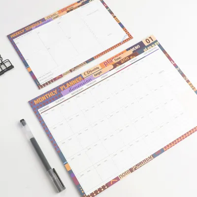 New Schedule Monthly Planner/Weekly Planner/Notepad Time/Memo Pad