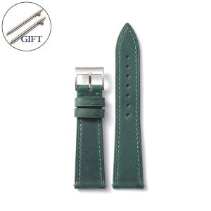 Genuine Leather Watch Strap 18mm 19mm 20mm 21mm 22mm Universal Soft Quick Release Crazy Horse Bracelet Vintage Matte Cowhide Watch Band