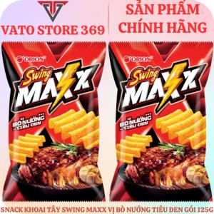 Bánh snack khoai tây SWING maxx vị bò nướng tiêu đen gói 125g
