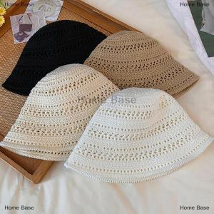 [COD] Home Base Summer New Hollow Knitted Sun Protection And Sunshade Hat For Womens Leisure Versatile Small Fresh Fashion Pot Hat