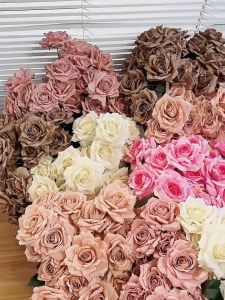 Vixplorn 9 Heads Artificial Rose 38cm Bouquet Set For Home Decor Multi-colored Waterproof Wedding Flowers