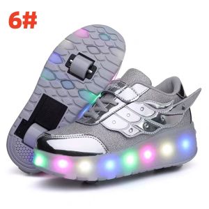 EsHi 2024 Boys Flying shoes Kids Shoes Children Roller Skate Sneakers with with Two Wheels Up for Boys Girls