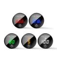 Meter Volt Paparan LED Kereta, Meter Voltan Paparan Digital DC 5-48V dengan Suis Skrin Sentuh Meter Volt Panel Bulat Digital untuk Motosikal Kereta Lori Bot, Biru. 