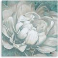 Teal Wall Art Bathroom Decor: Framed Dark Teal White Gray Flower Wall Decor For Bedroom Large Teal Colored Canvas Wall Art For Living Room Decorations Teal Abstract Picture Kitchen Accessories 24x24in. 