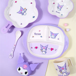 GUOYIHUA Kuromiชุดจานชามเด็ก Sanrio ชามอาหารเสริมชามอาหารเสริมจานแม่และเด็กซัพพลาย หลากหลายรูปแบบให้คุณเลือก