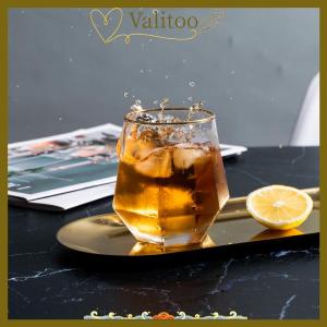 [Valitoo] European Style Edged Plastic Hexagonal Household Transparent Whiskey Glass Hexagonal Foreign Wine Glass
