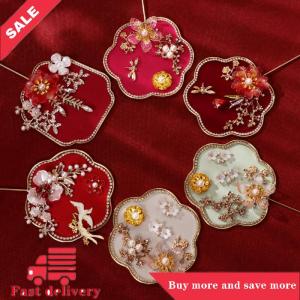 [COD] Trung Quốc Retro Chúc May Mắn Fan Cưới Cầm Tay Hoa Fan Với Tua Cổ Tinh Tế Mặt Dây Chuyền Quà Tặng
