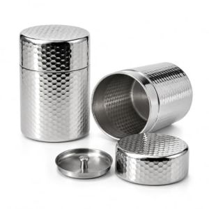 RJQFNG Thép không gỉ Hộp đựng trà Chống ẩm Nắp đôi Hộp đựng thực phẩm Cao cấp Có thể xếp chồng lên nhau Hộp kín khí Matcha