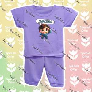 Setelan Kaos Anak Perempuan Dan Cowok Gambar Kartun SAMSUL Ukuran 6 BULAN - 10 TAHUN