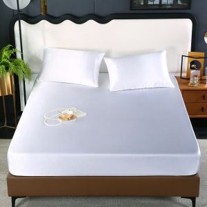 3 in 1 Satin Silk Fitted Bedsheet Set Single/Double/Queen/King 4 Size Soft Cool Touch Bed sheet