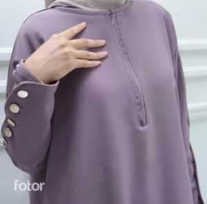 Abaya Habibah Premium Busui Friendly Bahan Crinkle Airflow Mecca Daily Abaya Dress Lebaran Terbaru