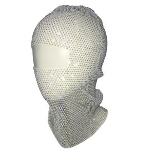 Glitter Rhinestone Elastic Balaclava Shinning Nightclub Beanie Halloween Carnivals Festival Beanie Clubwear Adult Hat