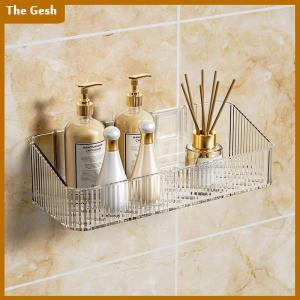 [The Gesh] ชั้นเก็บของเครื่องสำอางติดผนังชั้นวางของติดผนังชั้นวางของพลาสติกติดผนังแบบไม่ต้องเจาะรูอุปกรณ์ในห้องน้ำ