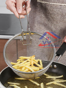 Stainless Steel Square/Round Shape Mesh Skimmer with Handle/Frying Cage/Food Colander/Fine mesh/Filter Scop