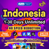 (From S$0.5)Indonesia eSIM 1-30 Days Unlimited data | 5G High Speed | Instant Email Delivery Send in 1 Min | 24/7 CS Support | Check Real-time | Support Hotspot