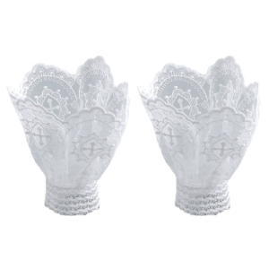 French Arm Sleeves With Lace Flower Trim Decorative Wrist Cuffs Extension Faux Sleeves For Women Dresses Enhancement