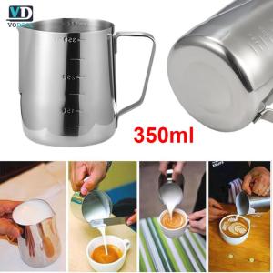 [Uetech]600ml Milk Pitcher Stainless Steel Milk Frother Jug for Barista Coffee Making Kitchen Accessory