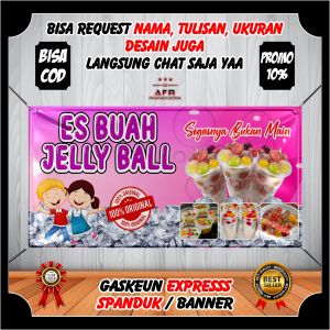 Spanduk Es Buah Jelly Ball Viral Banner Minuman ES BUAH JELLY BALL