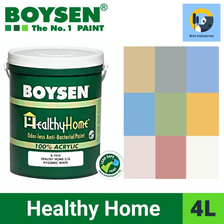 Boysen Healthy Home Odorless Antibacterial Latex Paint 4 Liters (Gallon
