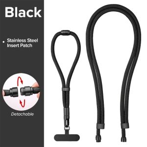 3-in-1 Adjustable Phone Strap Crossbody Hand Neck Lanyard with Metal Patch Secure Hands-Free Phone Holder for iPhone Android