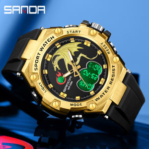 SANDA Luxury Brand Man Military Sport Quartz Watch Waterproof LED Digital Electronic Watch Clock