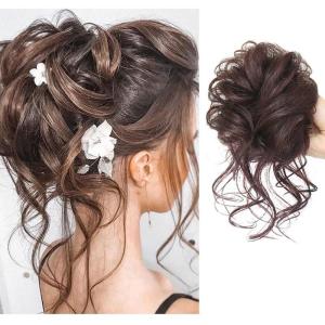 Synthetic Hair Bun Extensions Messy Curly Elastic Hair Scrunchies Hairpieces Synthetic Chignon Donut Updo Hair Pieces for Women