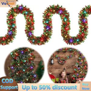 【Vodool Auto Center】Illuminated Christmas Garland 16.4Ft for Holiday Home and Entrance Decoration
