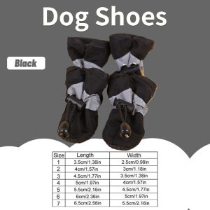 Isi 4Pcs Sepatu Boots Anjing / Kucing Tebal Anti Slip / Air untuk Musim Dingin