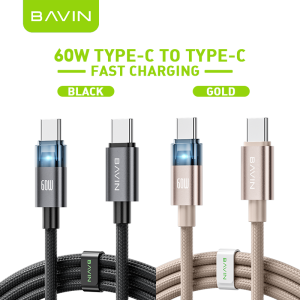 BAVIN CB399 60W Fast Charging & Data Cable Type-C to C / Type-C to iPh for Smartphones & Laptop (Supports 17 Series)