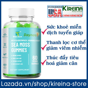 Kẹo dẻo Sea Moss tăng sức khoẻ miễn dịch tuyến giáp thúc đẩy tiêu hoá giảm cân 60 viên (mùi Táo)