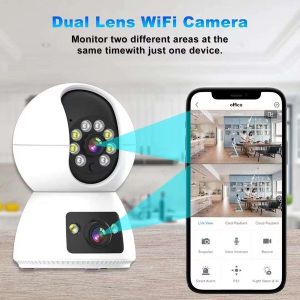 Camera trong nhà iCSee Q24-XM - 2 mắt 2 khung hình - Đàm thoại hai chiều- Báo động âm thanh ánh sáng- Nhận diện con người- Cảnh báo chuyển động- Độ phân giải Full HD