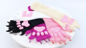 Silicone Pads Long Gloves For Halloween Cosplay Costume Accessory With Soft Plush Lining