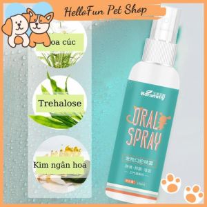 Xịt thơm miệng cho chó mèo Borammy 100ml (Xịt khử mùi hơi thở thơm mát cho thú cưng)