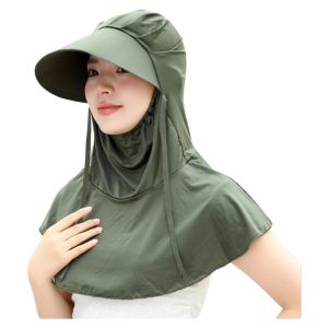 RUSSELLERT Quick Dry Face Sun Hat Anti UV Wide Brim Fisherman Hat Fashion Breathable Full Face Cap Outdoor