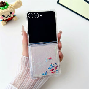 Glitter Quicksand Hearts Case for Samsung Z Flip 6 7 Dynamic Glossy Sequins Liquid Phone Cover Luxury Folding Screen Shell Women