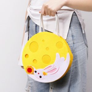 BRISA Large Capacity Mid Autumn Festival Mooncake Gift Bag Eco Friendly Lightweight Felt Handbag Creative with Sturdy Handle Grocery Bag Mid Autumn Festival